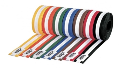 Monbælte 4 cm - Farvet med hvid streg