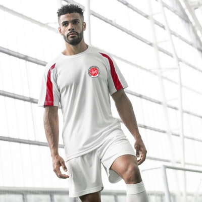 LSK Voksen T-shirt - Hvid med rød - Logo og rygtryk