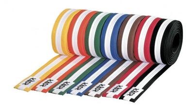 Monbælte 4 cm - Farvet med hvid streg