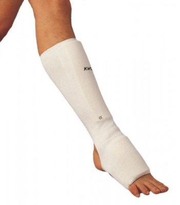 Elastisk Skinneben/Fod beskytter - Hvid