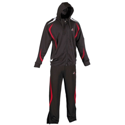 DANRHO Træningsdragt LIFE COLLECTION med hætte - Sort/rød/hvid