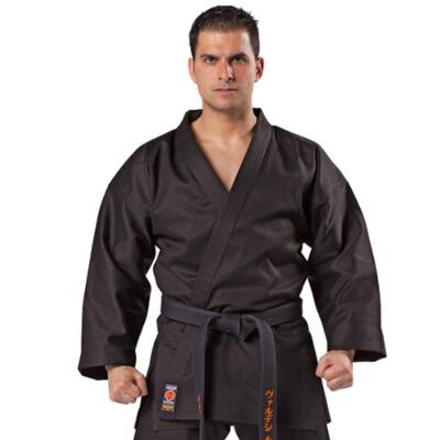 KWON TRADITIONEL Karate gi overdel  - Sort - 8 oz.
