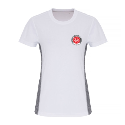 LSK Dame T-shirt - Hvid med grå - Logo og rygtryk